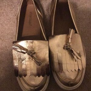 Gold Metallic Loafers